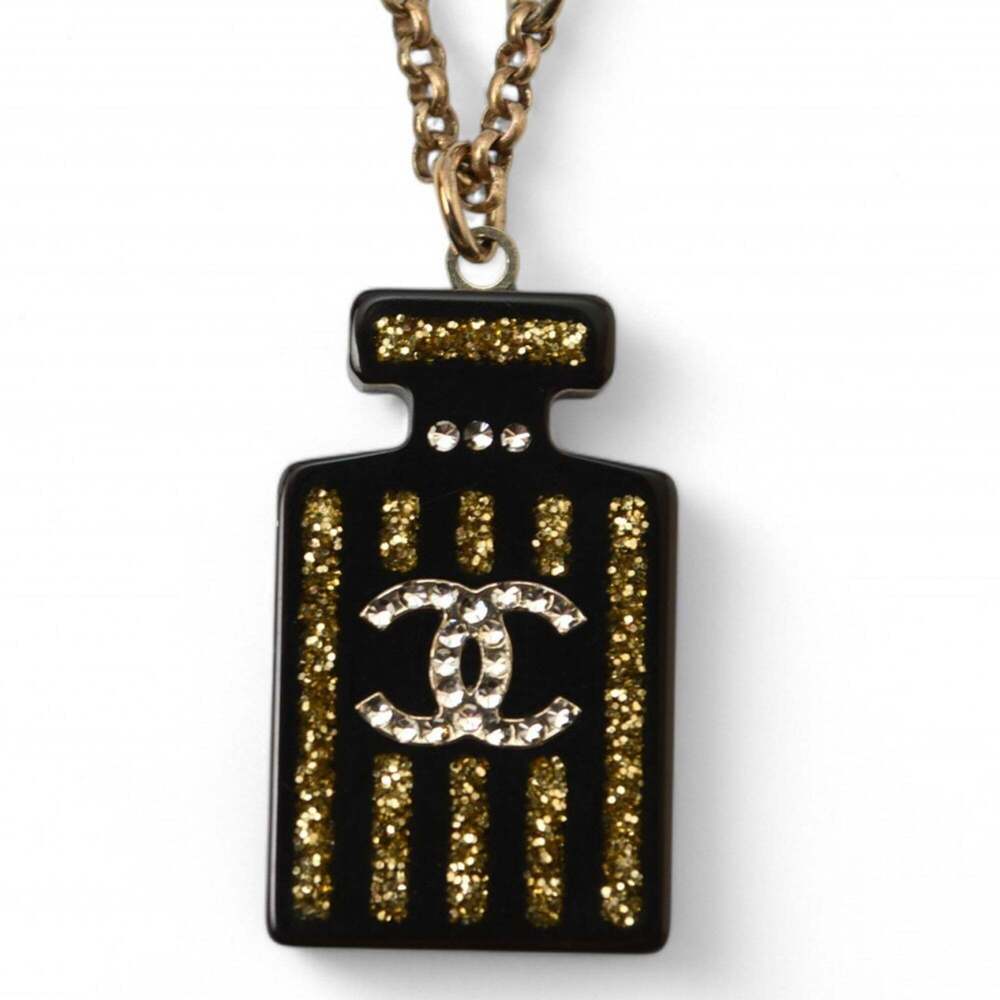 CHANEL Authentic Black Logo Necklace - Picture 2 of 7
